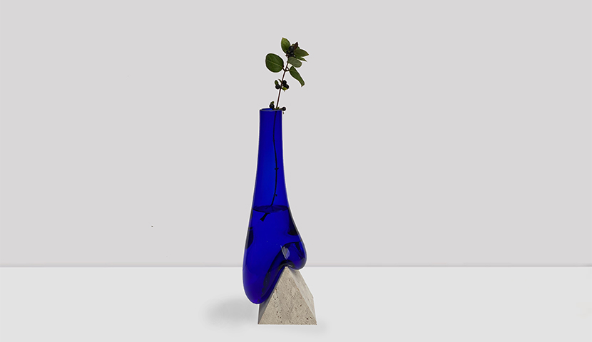 گلدان شیشه ای آبی | گلدان رنگی | 112170