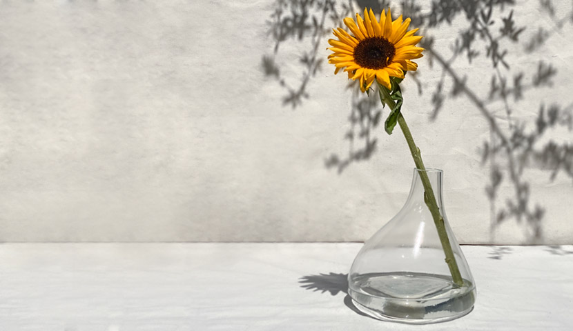 گلدان شیشه ای با پایه سنگ کریستال01152   