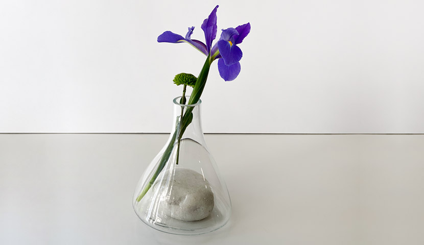 گلدان شیشه ای تلفیقی با سنگ  121321