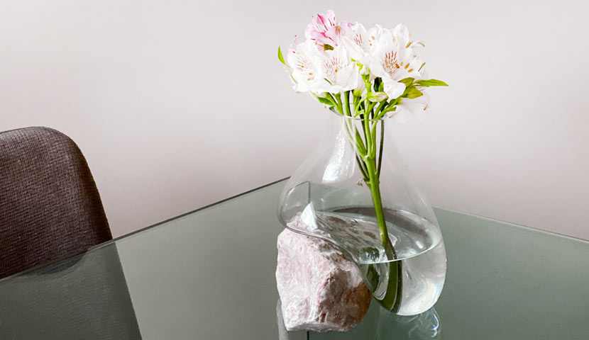 گلدان شیشه ای با سنگ مرمر ساترن 04196