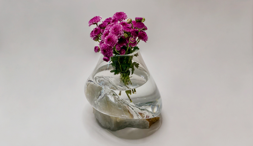 گلدان شیشه ای مرمر 120202