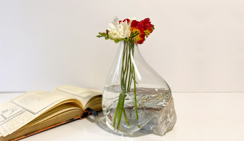 گلدان شیشه ای مرمری  122421