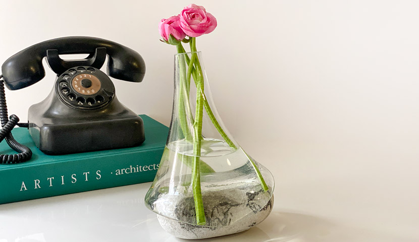 گلدان شیشه ای لاویا با سنگ قروه  122414
